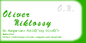oliver miklossy business card